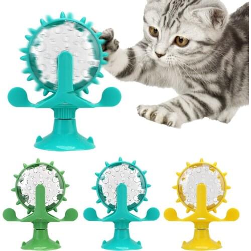 Treat Leaking Cat Toy Teaser Feeder Leakage Dispenser For Kitten Cats Dogs Rotatable Wheel Toys Interactive