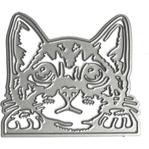 Cute Cat Head Shaped Embossing Tool Decorative Die Cuts for Card Making Scrapbooking DIY Etched Craft Dies Supplies