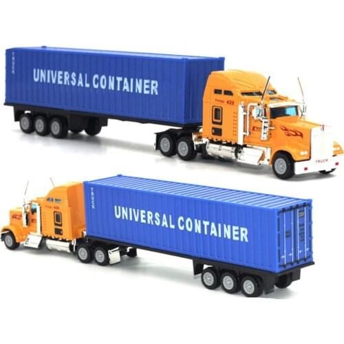 1/65 Diecast Alloy Container Truck Engineering Vehicle Model Education Kids Toy Funny Toys For Children