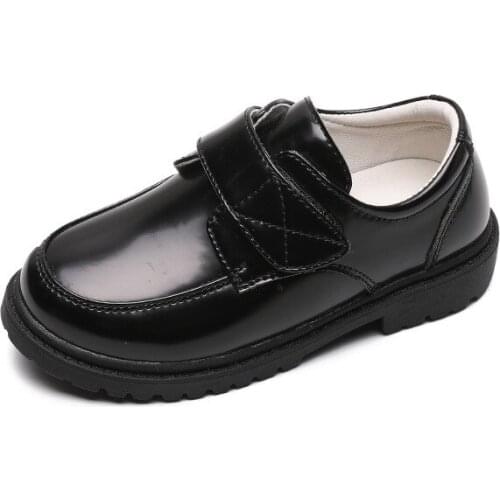 Boys Leather Shoes New British Style School Performance Kids Wedding Flower Baby Party Single Shoes Black Casual Children Shoes