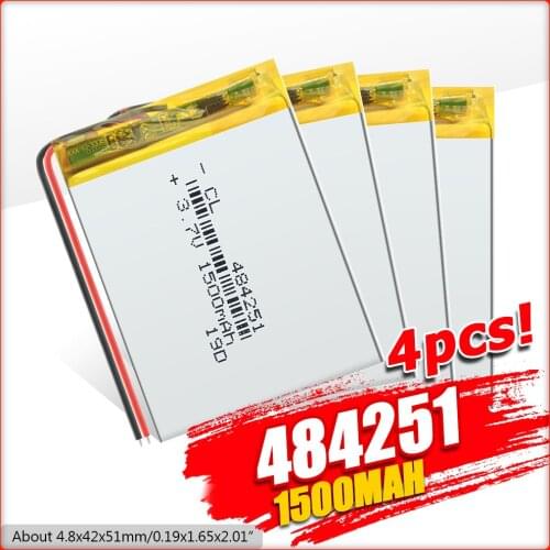 3.7 V Supply Lithium Battery 484251 1500mah Lithium Polymer Rechargeable Battery For MP3 MP4 MP5 GPS PSP MID Bluetooth Headset