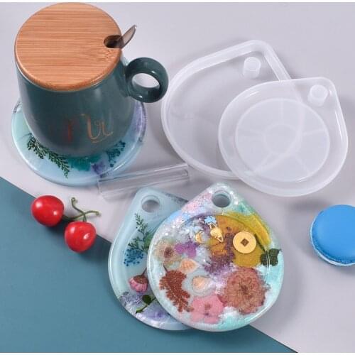 Multifunctional Combination Water Drop Coaster Silicone Mold For DIY Crafts Table Decoration Supplies