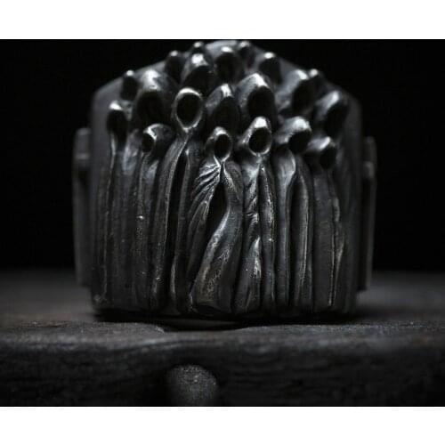 SECRET BOYS New Ghost Punk Rock Style Unique Jesus God Ring Skull Cross Zinc Alloy Dance Party Birthday Party Git For Men