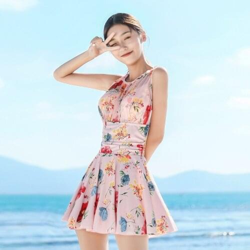 Korea Style Retro Print Halter One-piece Swimsuit Sexy Women Monokini 2021 Girls Beach Bathing Suit Swimwear
