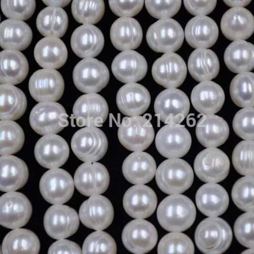 Wholesale 6 strands Freshwater pearl strands 9mm white free shipping