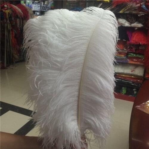 Wholesale Cheap 500Pcs/Lot natural White Ostrich Feathers Hard rod 15-75CM Hotel Party Wedding Decorations Jewelry plumes