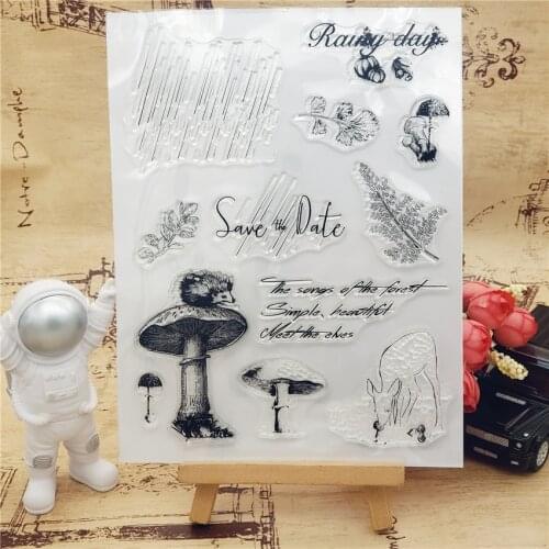 Mushroom Clear Stamps for Scrapbooking Tampons Transparents Seal Background Stamp Card painting Making Diy