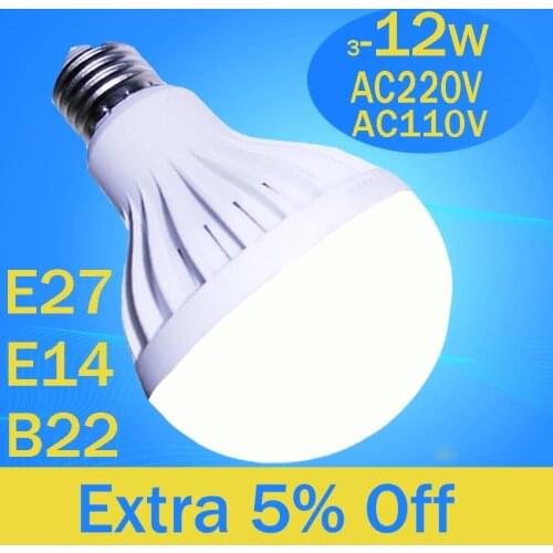 LED Lamp Light Bulbs E27 3W 5W 7W 9W 12W 110V 220V LED Bulb High Brightness Lampada For Home Bombillas Warm White Cold White