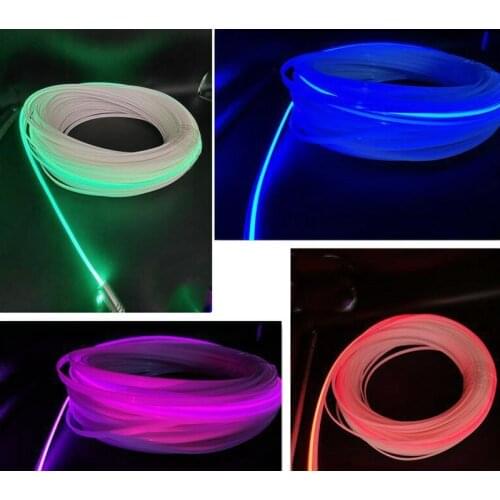 Car Home DIY LED Lighting Milky PMMA Side Glow Fiber Optical Cable Hanging lamp Curtain Desk Mats Atmasphere Light Decoration
