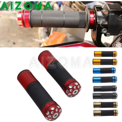 5 Color 7/8" Motorcycle Universal Handle Bar Handlebar Grip Aluminum Rubber For Kawasaki Honda Suzuki Yamaha Harley Ducati