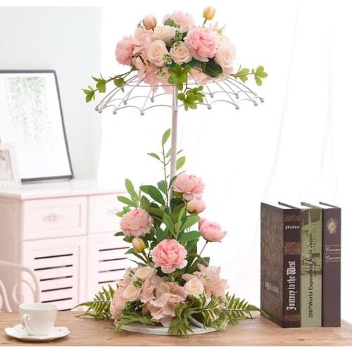 Flower Vases Table Metal Vase Plant Dried Floral Holder Flower Pot Road Lead Hydrangea for Home/Wedding Corridor Decoration G110