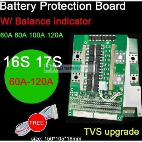 DYKB 16S 17S 48V 60V Lifepo4 Li-ion Lipo Lithium Battery Protection Board BMS High current 60A 80A 100A 120A W balance LED