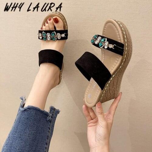 Womens Slipper Sandal Wedge Heel Womens Platform Slipper Sandal Womens Open Toe High Heel Casual Go With Shoes Slipper Sandal