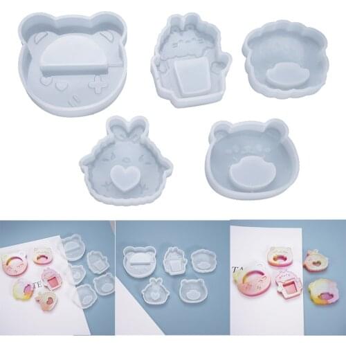 1Pcs Animal Dolls Silicone Moulds Jewelry Keychain Pendant Casting UV Epoxy Resin Mold For DIY Crafts Decorations Making Tools