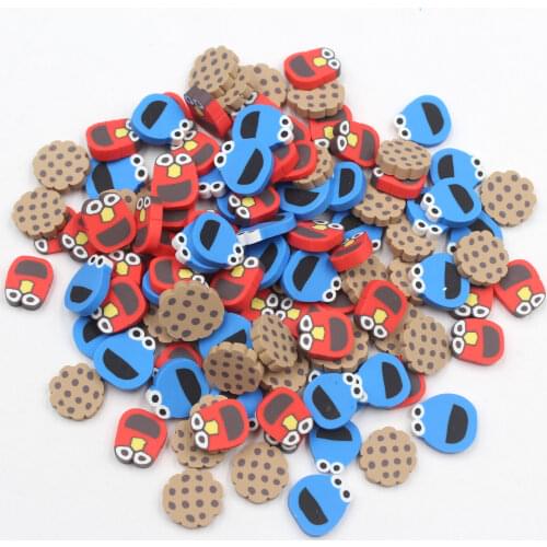 100g/Lot Cookie Slices Cartoon Mouth Polymer Clay Biscuits Sprinkles or Arts and Mobile Decoration DIY Crafts Filler Accessories