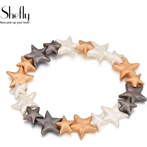 2020 Fashion womens bracelets Star Beads Bracelets & Bangles Rose Silver Plated Charm Bracelet Bohemian Jewelry For Girl Gift