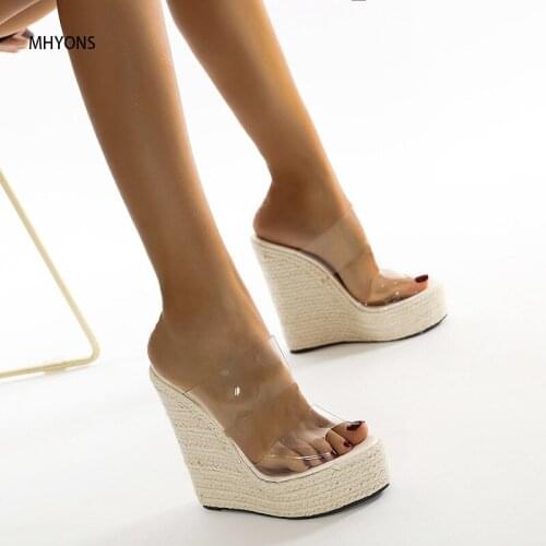 2021 Summer Fashion Classic Wedges with European and American Style Simple and Comfortable High-heeled Wedges Sandals
