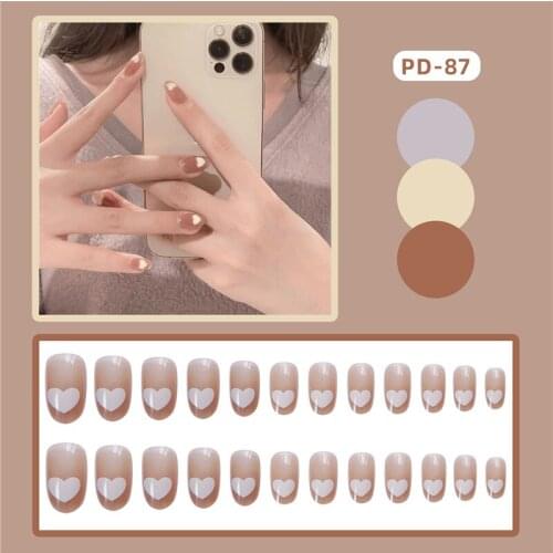 24Pcs/Set Pink love Designs Nail Stickers DIY Slider Decoration False Nails Accessories Fashion Manicure Sticker Press On Nails