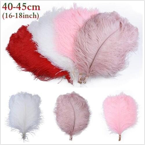 40-45cm baby pink Ostrich Feather 10/20PCS for Wedding Party Home decor plumes Ostrich feathers crafts Samba Dress decoration