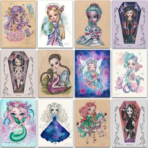 5D Diamond Painting Cartoon Princess Mermaid Girl Cat Full Square&Round Diamond embroidery Cross stitch Diamond mosaic Paint Art