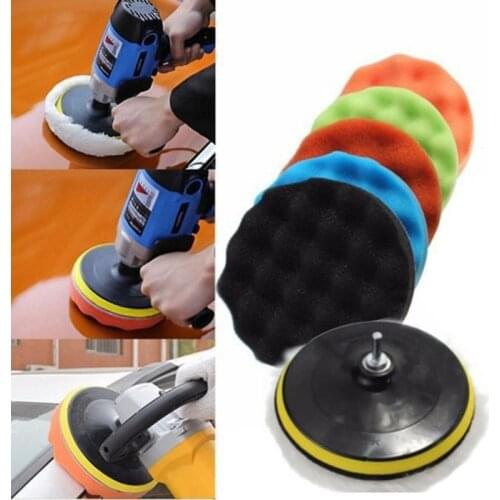 8pcs 3/4/5/6/7"Car Polishing Buffer Waxing Sponge Pad Kit with Drill Adapter For Car Scratches Removes Repair clean Accessories