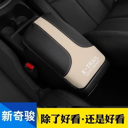 Car central container armrest box PU Leather car-styling content box holder accessories For Nissan X-trail X trail T32 2014-2019
