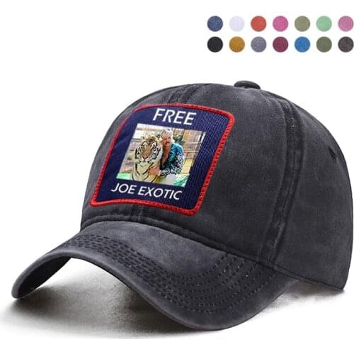 Free Joe Exotic Tiger King Baseball Cap Dad Trucker Brand Hat Woman Berets Ponytail Caps Casquette Snapback Hats Gorras Bionas