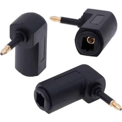 Digital Optical 3.5mm Female To Male Mini Audio Adapter Right Angle Connector For Toslink Cable