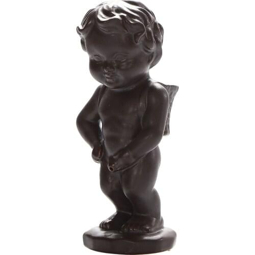 Reverse Flow Incense Holder Brown Peeing Boy Shape Incense Burner for Meditation/ Yoga/ Sleeping