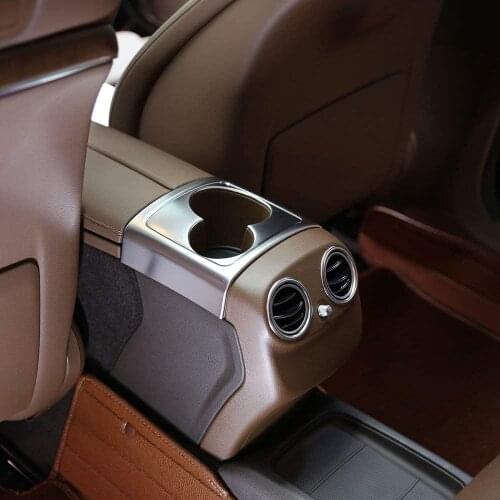 For Mercedes Benz E Class W213 2016-2018 ABS Plastic Rear Row Cup Holder Decoration Storage Box Frame Cover Trim