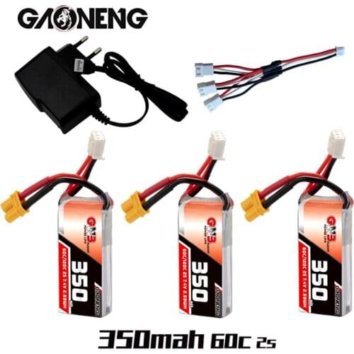 Gaoneng Gnb 7.4V 350Mah 2S 60C/120C Lipo Battery with XT30 Plug For Beta75X Rc Drone Fpv racing Drone and a Charger