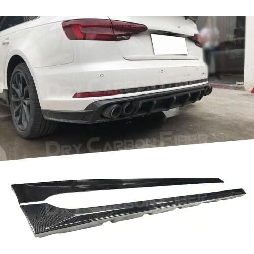 Carbon Fiber / FRP Side Skirts Aprons Door Bumper Guard For Audi A4L S4 B9 Sedan 2017 2018 Car Styling