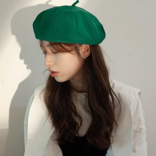 INS Casquette Four Seasons Solid Vintage green Newsboy Hat Male Beret Men And Women Retro England Visor Caps