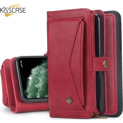 KISSCASE Magnetic Wallet Case Leather Handbag For iPhone X XR XS Max 11 Pro Max Shockproof Phone Pouch For iPhone 6 6S 7 8 Plus
