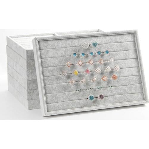 Classic Velvet Jewelry Trays Jewelry Storage Organizer Jewelry Display Holder Bracelets Rings Earring Jade Pendan Box Case