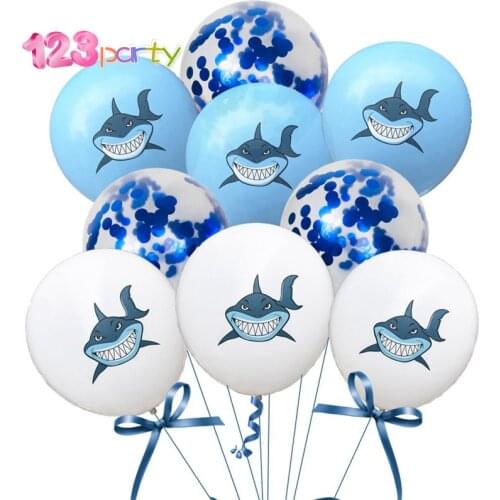 123 Party 10pcs Angry Shark Latex Confetti Balloon Birthday Party Baby Shower Wedding Decoration Party Decoration Party Supplies