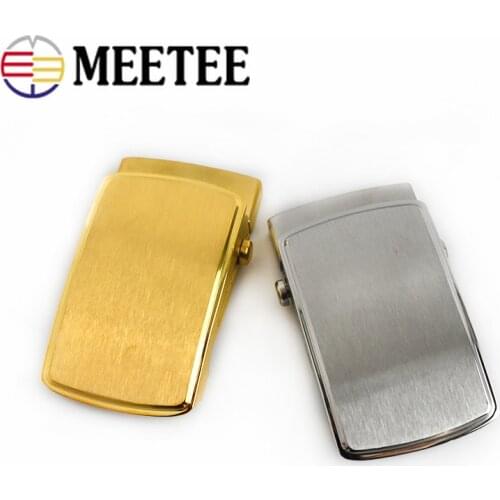 Meetee 1pc ID36mm/39mm Stainless Steel Roller Belt Buckle Toothless Automatic Buckles Head for Men Belts Clasp DIY Leather Carft
