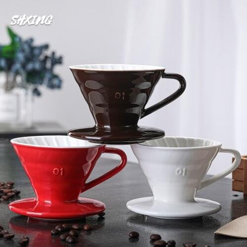 Multicolor Ceramic Filter Cup V60 Glass Coffee Pot Dripping Kettle Coffee Filter Paper Cloud Pot Coffee Ceramic Funnel