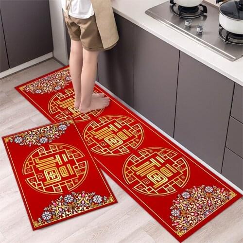 Fashionable Simple Nordic StyleWaterproof Kitchen Floor Mat Household Carpet Long Strip Door Mat Modern Home Decor