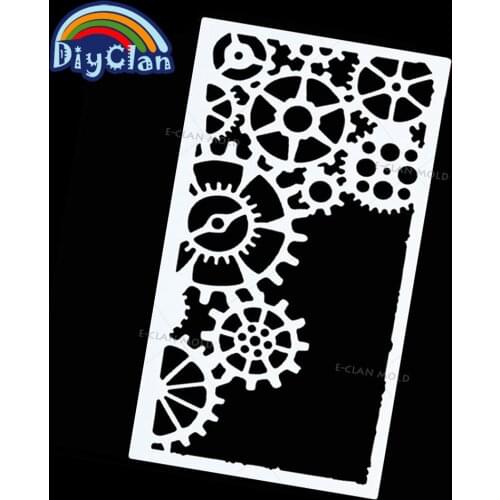 New Gear Wedding Cake Stencil Set Metal Parts Craft Fondant Stencils Cake Decorating Cake Tools Embossing P0060