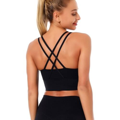 2020 new shockproof sports underwear womens cross-back beauty running yoga fitness bra