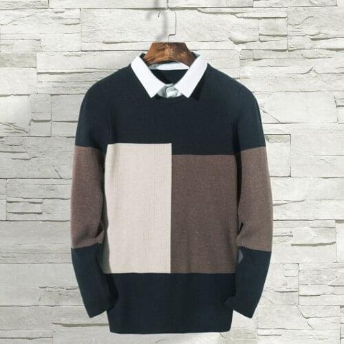 MRMT 2021 Brand Autumn Winter New Mens Sweaters Fashion Fake Two Knitted Sweaters Pullover for Male Youth Leisure Sweaters