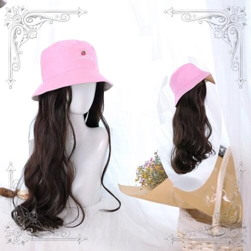 High Quality Lolita Black And Brown-Black The Hat Wig Style Long Big Wave Wig Cosplay Party