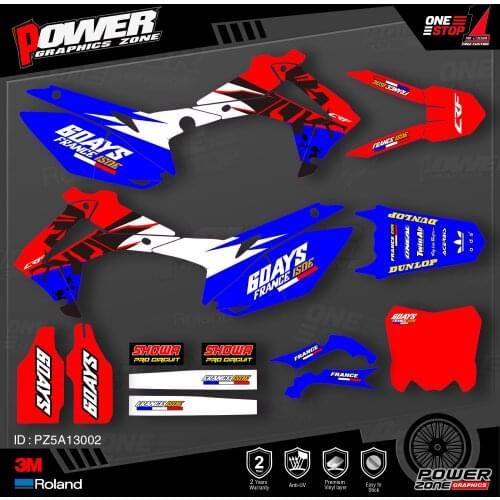 PowerZone Custom Team Graphics Backgrounds Decals 3M Stickers Kit For HONDA 2014-2017 CRF250R 2013-2016 CRF450R 002