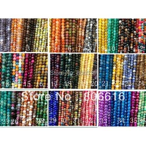 Plz choose 1 color) 6MM 126Pcs/Pack 100% Natural Semi-precious Stone Loose Strand Bead Jewelry Beads