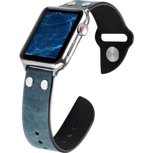 Genuine Leather Vintage strap For apple watch band 44mm 42mm iwatch Series SE 6 5 4 3 2 Top Grain bracelet 38mm 40mm Replacement