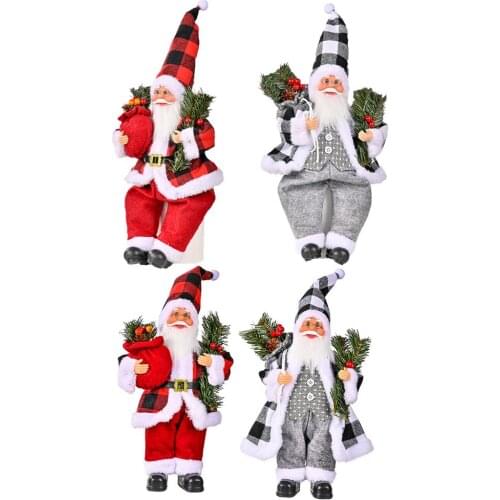 Christmas Resin Ornament Santa Claus Christmas Decoration Christmas Doll Vivid Retro Snowman Figurine for 2022 New Year Decor