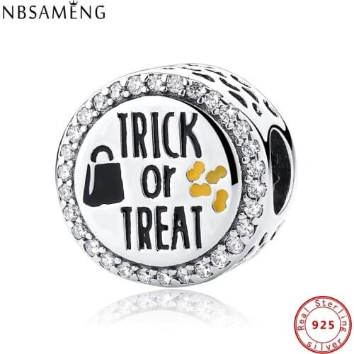 Authentic 925 Sterling Silver Charms White Crystal Beautiful Round Charm Bead Fit Original Bracelets DIY Women Jewelry