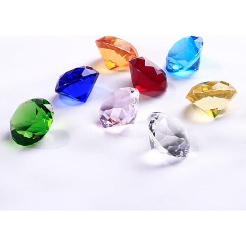30/40MM Dimeter Crystal Diamond Rainbow Glass Beads Feng Shui Sphere Crystals Decorative Craft Gift Wedding Home Vase Decor
