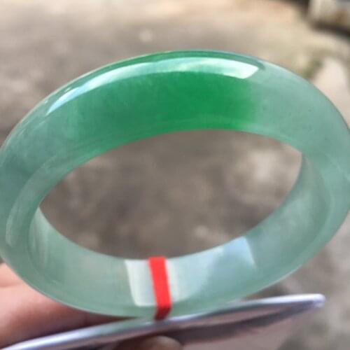 Only One!50.8MM Certified (Grade A)100% Natural Green Jadeite JADE Bracelet Women Bangle